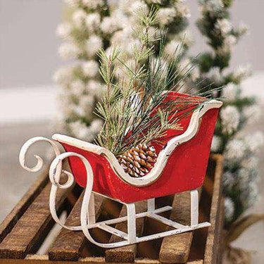 Rustic Red & White Sleigh Christmas Decor - The Fox Decor
